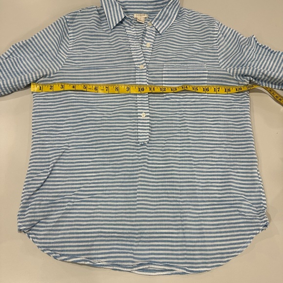 J. Crew Sky Blue and White Striped Top - Picture 4 of 6